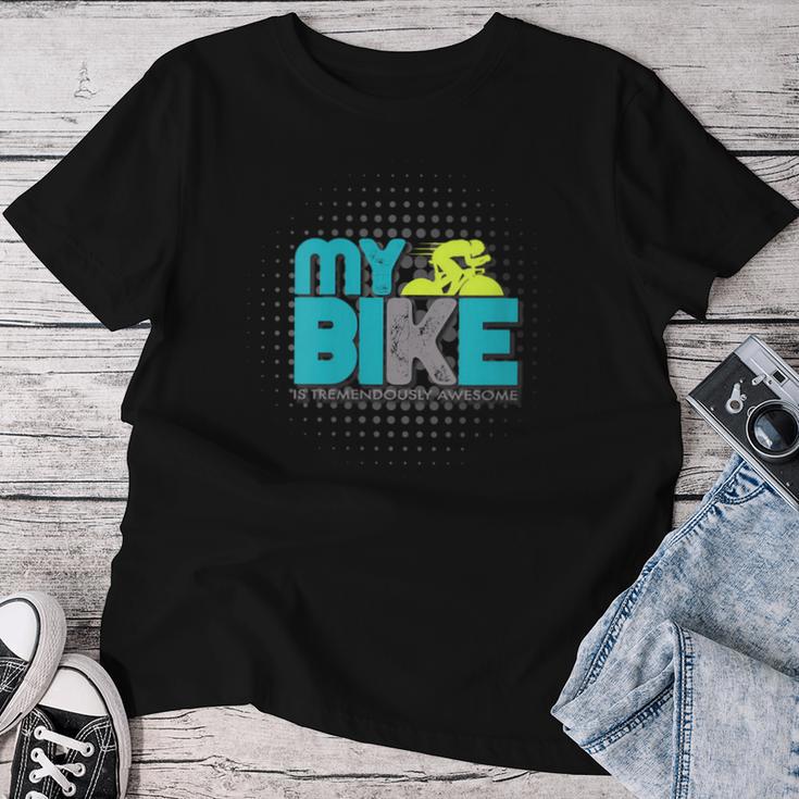 Mein Fahrrad Ist Enorm GenialErmietung Mama Und Papa Biker Mit-Ausschnitt T-shirt Frauen Lustige Geschenke