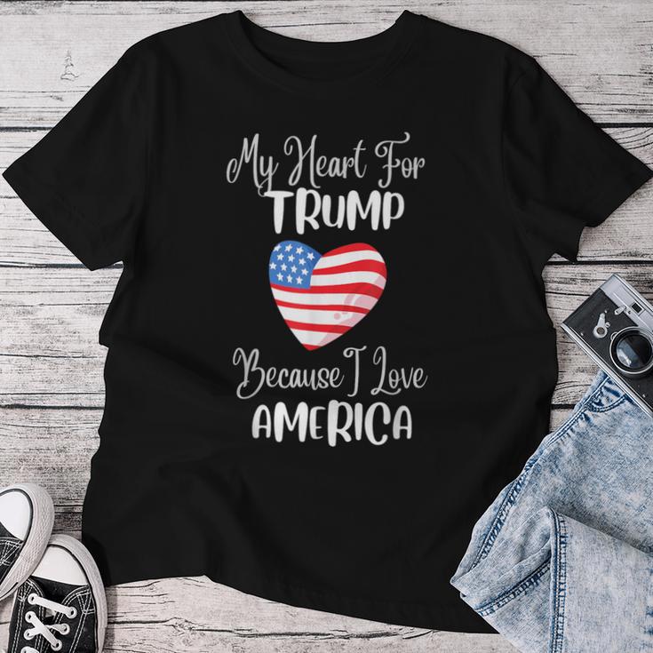 Mein Herz Für Trump Usa-Wahl 2024 Geschenk Für Papa Mama Schwester Bruder T-shirt Frauen Lustige Geschenke