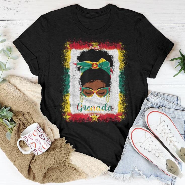 Messy Bun Grenada Flag Woman Girl Women T-shirt Funny Gifts