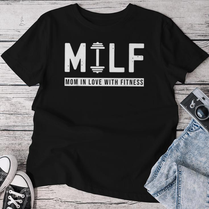 Milf Mom In Love With Fitness Saying Quote Women T-shirt Funny Gifts