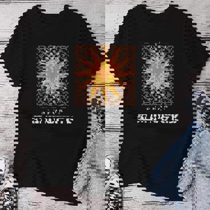 Mitología Romana Antigua Sol Invictus Águila Romana Spqr Camiseta de mujer Regalos divertidos