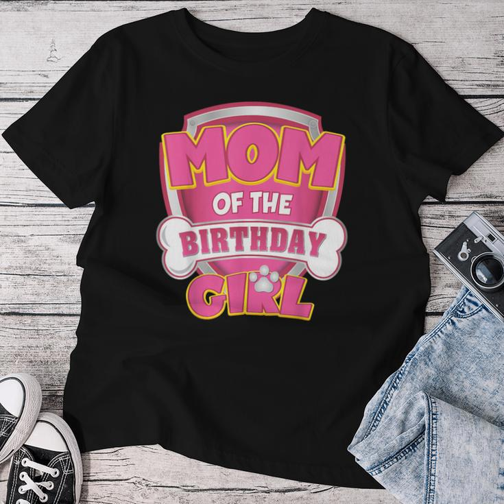 Mom Of The Birthday Girl Dog Paw Theme Celebration Women T-shirt Funny Gifts