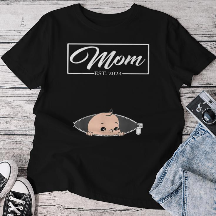 Mom Est 2024 Promoted To Mom 2024 Mother 2024 New Mom 2024 Women T-shirt Funny Gifts