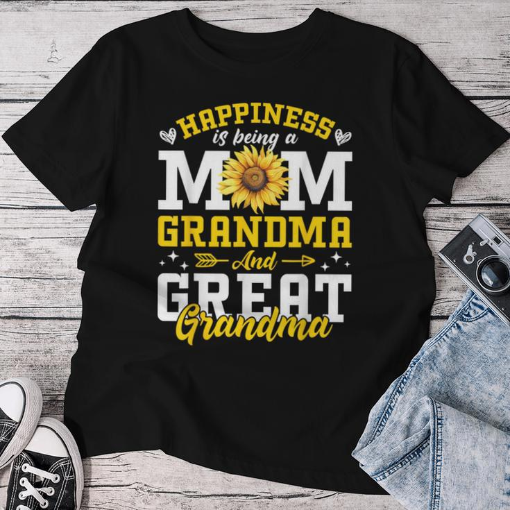 Mom Grandma Great Grandma Mother's Day 2024 Sunflower Women T-shirt Funny Gifts