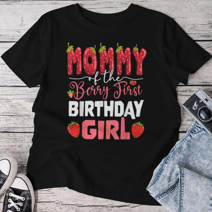 Mommy Of The Berry First Birthday Of Girl Strawberry Mom Women T-shirt Personalized Gifts