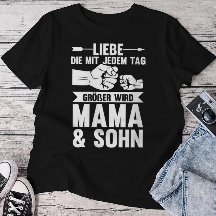 Mutter Muttertag Mama Und Sohn Mit-Ausschnitt T-shirt Frauen Lustige Geschenke