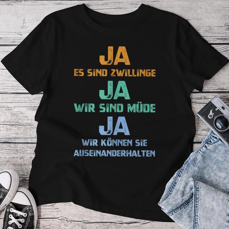 Mutteron Zwillingen Mama Papaon Zwillingen Zwillingsmama T-shirt Frauen Lustige Geschenke