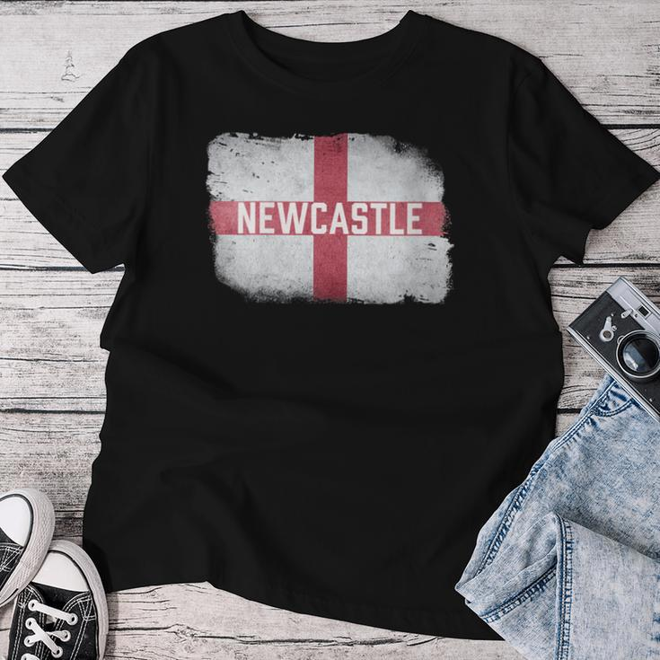 Newcastle St George's Cross England Flag Vintage Souvenir Women T-shirt Funny Gifts