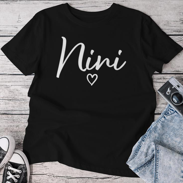 Nini For Grandma Heart Mother's Day Nini Women T-shirt Funny Gifts
