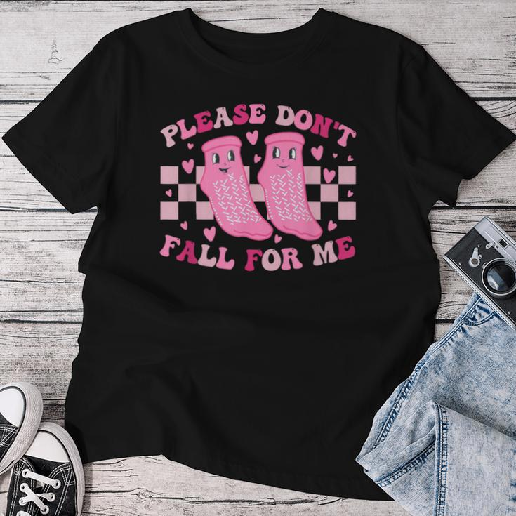 Non Slip Socks Please Don't Fall For Me Medical Nurse Women T-shirt Personalized Gifts