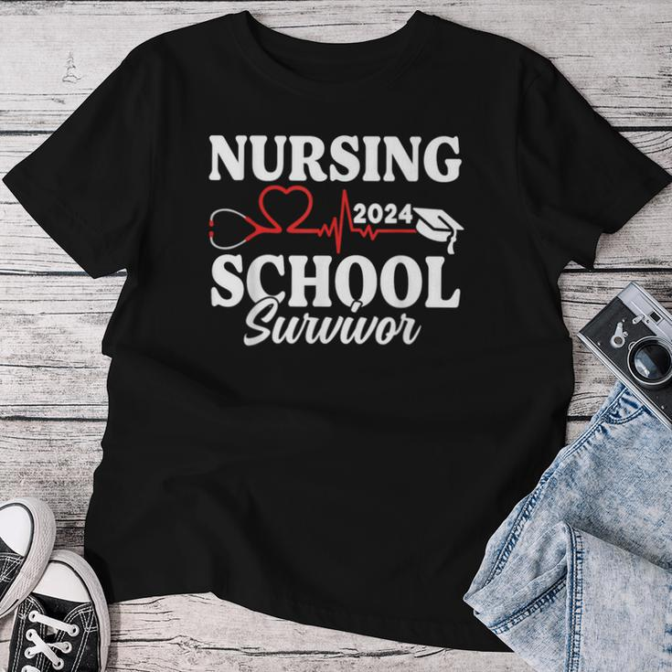 Nursing School Survivor 2024 Rn Er Graduation Nurse Grad Women T-shirt Unique Gifts