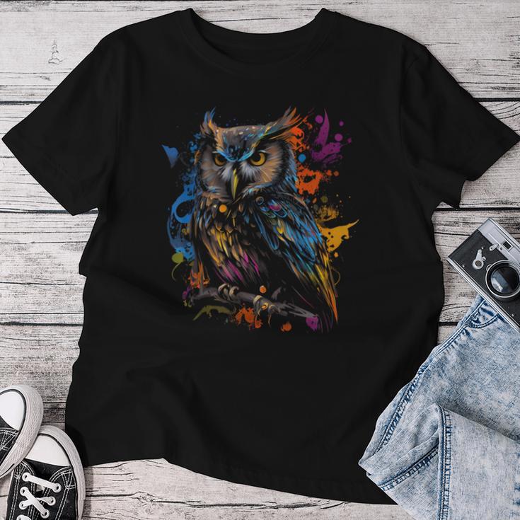 Owl Bird Colourful Colour Bird Favourite Bird Owl Fan T-shirt Frauen Lustige Geschenke