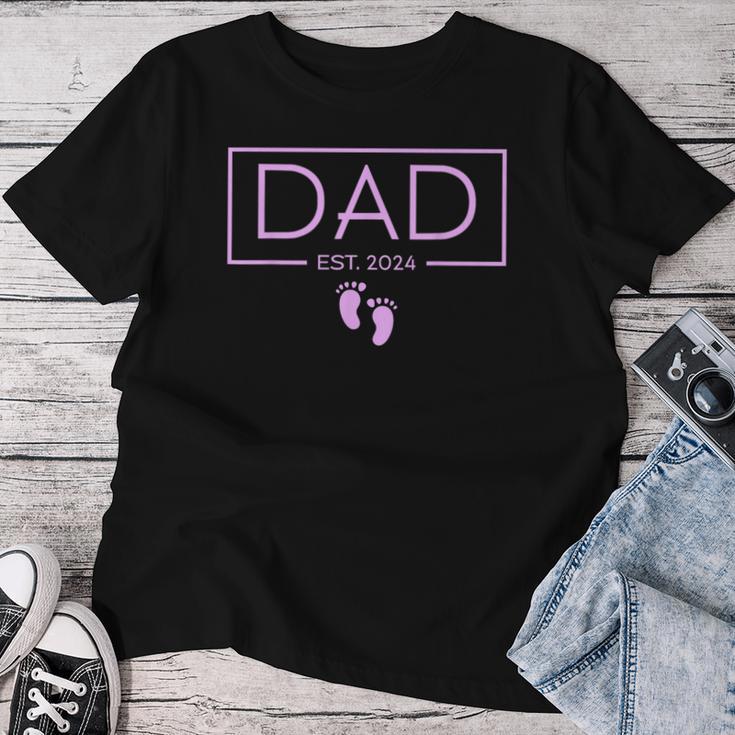 Papa Established Est 2024 Mädchen Neugeborenes Herren Neuer Papa T-shirt Frauen Lustige Geschenke