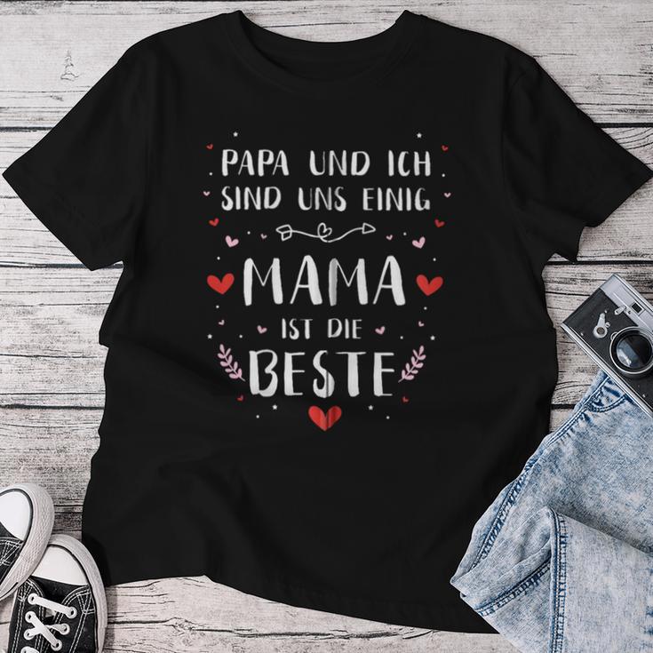 Papa Und Ich Einig Mama Ist Beste Für Muttertag Geburtstag Kapuzenjacke T-shirt Frauen Lustige Geschenke