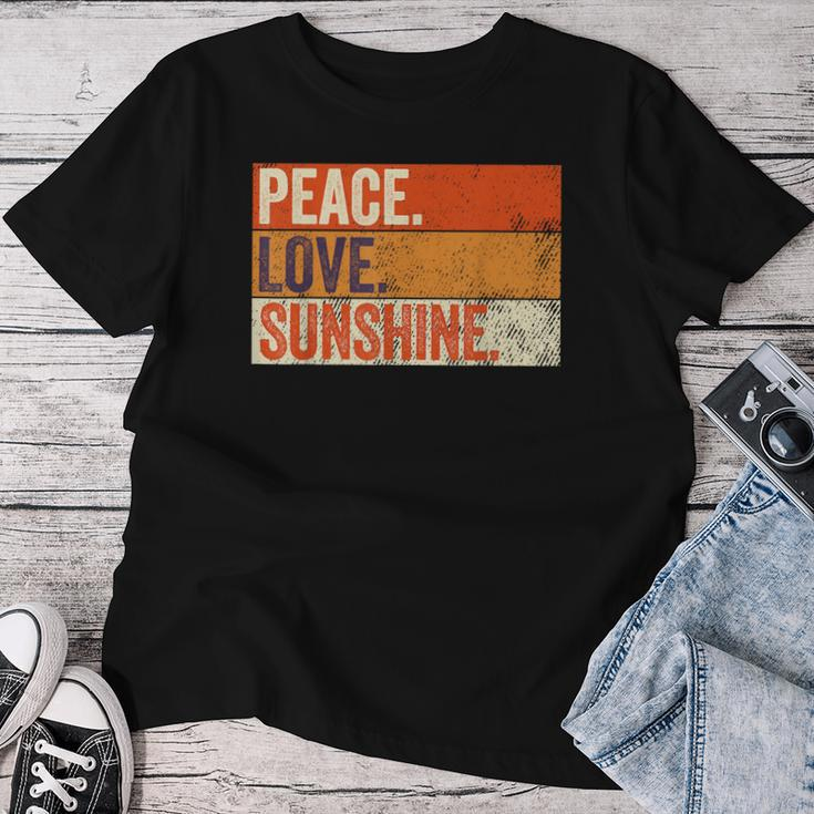 Peace Love Sunshine Mother Father Sun Lover Vintage Women T-shirt Funny Gifts