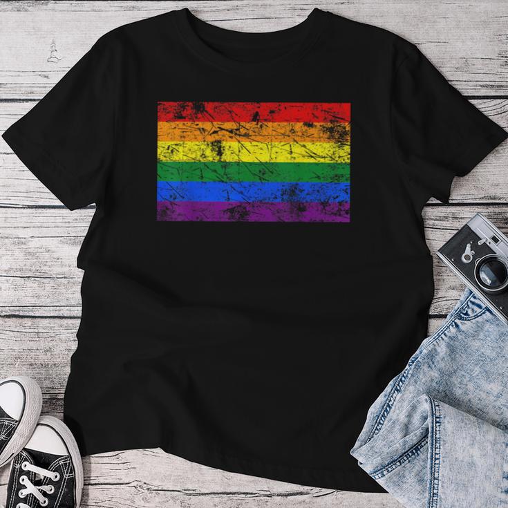 Pride Rainbow Flag Lgbt Gay Lesbian Vintage Women T-shirt Funny Gifts