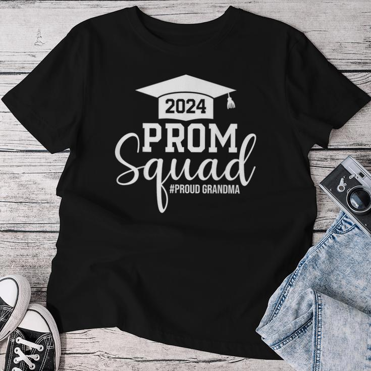 Prom Squad 2024 Graduation Prom Class Of 2024 Proud Grandma Women T-shirt Funny Gifts