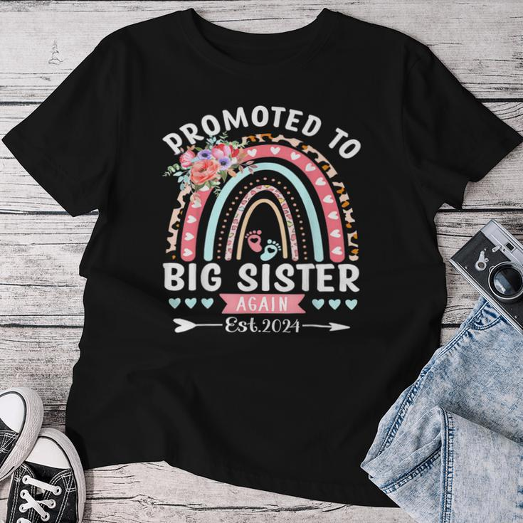 Promoted To Big Sister Again 2024 Soon To Be Big Sister Fun Women T-shirt Funny Gifts