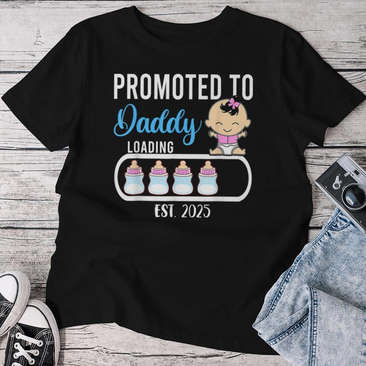 Promoted To Daddy 2025 Girl Gender Reveal Party Dad Father Women T-shirt Funny Gifts