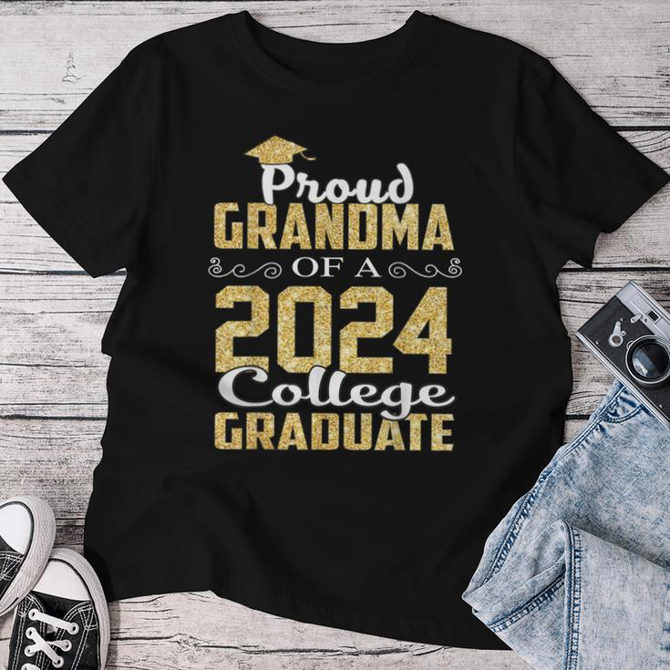Proud Grandma Of 2024 Graduate College Graduation Women T-shirt Funny Gifts