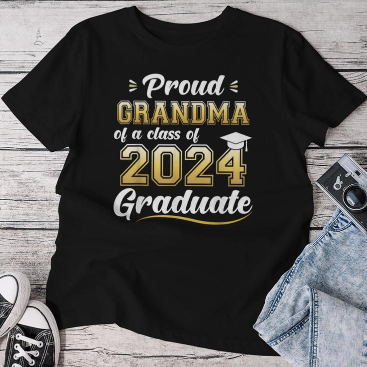 Proud Grandma Of A Class Of 2024 Graduate Senior Graduation Women T-shirt Personalized Gifts
