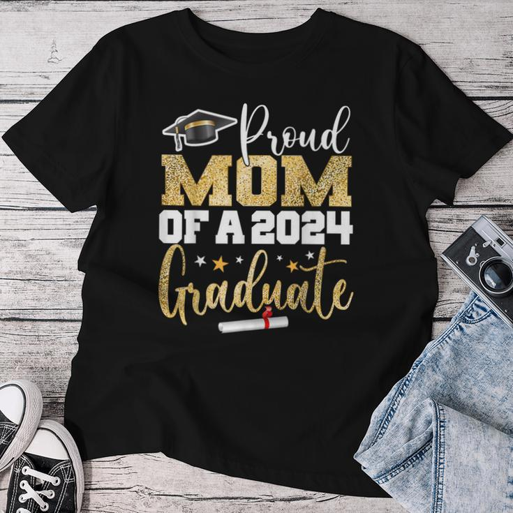 Proud Mom Of A 2024 Graduate Class Senior Graduation Mother Women T-shirt Unique Gifts