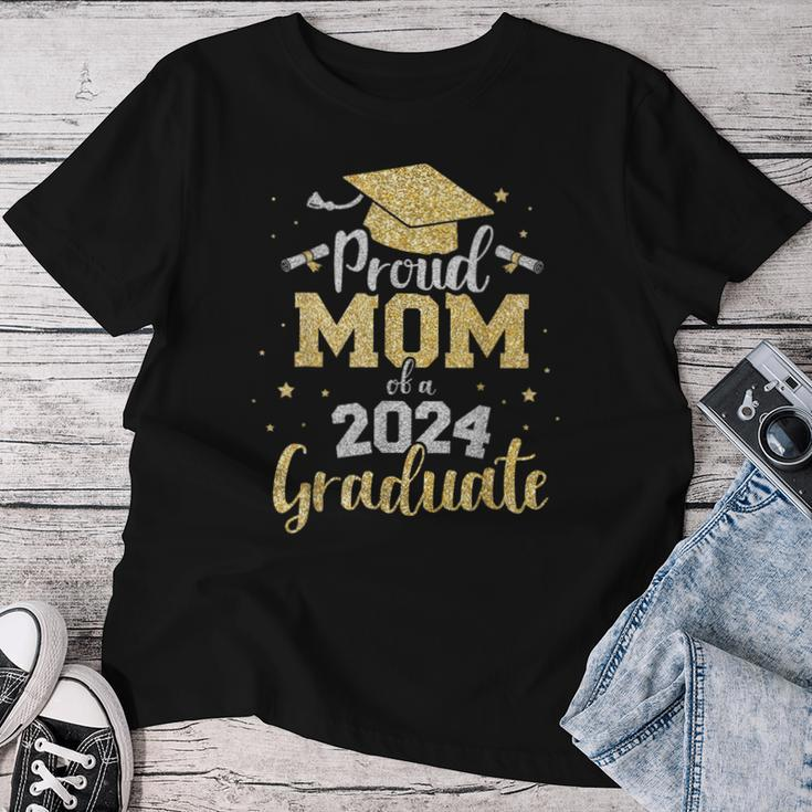 Proud Mom Of A Class Of 2024 Graduate Senior Graduation Women T-shirt Funny Gifts