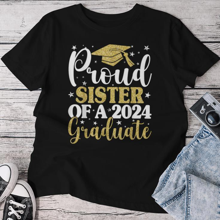 Proud Sister Of A 2024 Graduate Graduation Matching Family Women T-shirt Funny Gifts