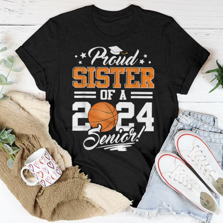 Proud Sister Of A 2024 Senior Basketball Graduate Women T-shirt Unique Gifts