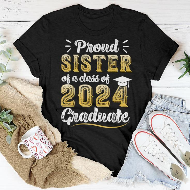 Proud Sister Of A Class Of 2024 Graduate Senior Graduation Women T-shirt Personalized Gifts