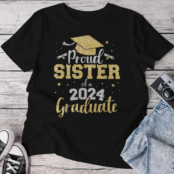 Proud Sister Of A Class Of 2024 Graduate Senior Graduation Women T-shirt Funny Gifts