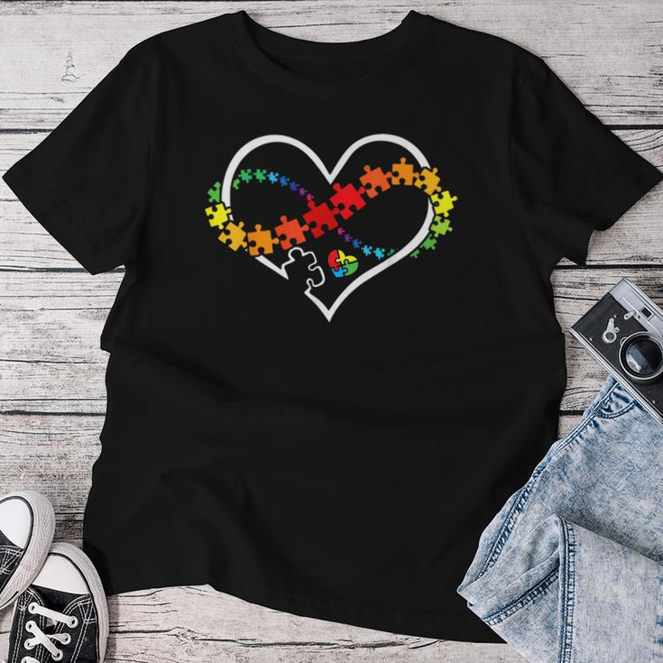 Puzzle Heart Autism Awareness Support Teacher Family Mom Women T-shirt Unique Gifts