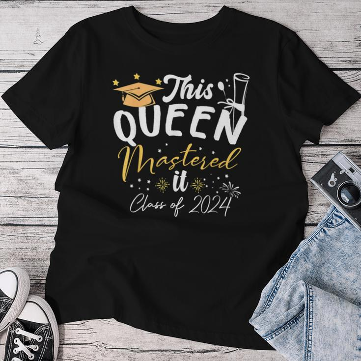 This Queen Mastered It Class Of 2024 Masters Graduation Women T-shirt Personalized Gifts