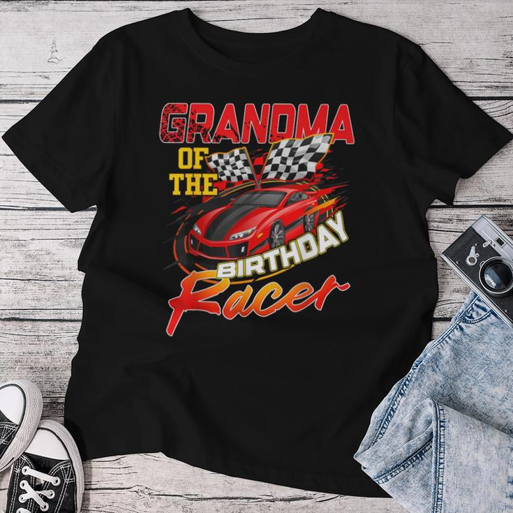 Race Car Party Grandma Of The Birthday Racer Racing Family Women T-shirt Personalized Gifts