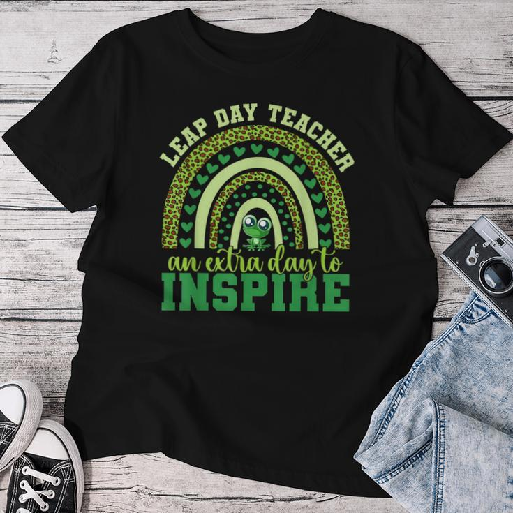 Rainbow Leap Day Teacher Teaching Feb February 29Th Educator Women T-shirt Funny Gifts