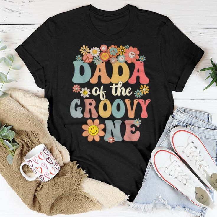 Retro Dada Of Groovy One Matching Family 1St Birthday Party Women T-shirt Unique Gifts