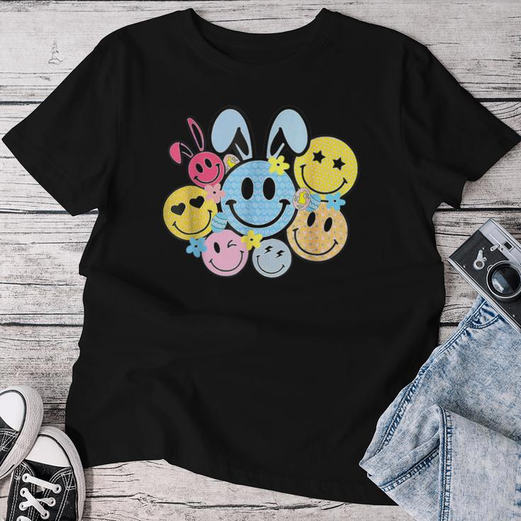 Retro Easter Bunny Smile Face Groovy Happy Easter Day Womens Women T-shirt Unique Gifts