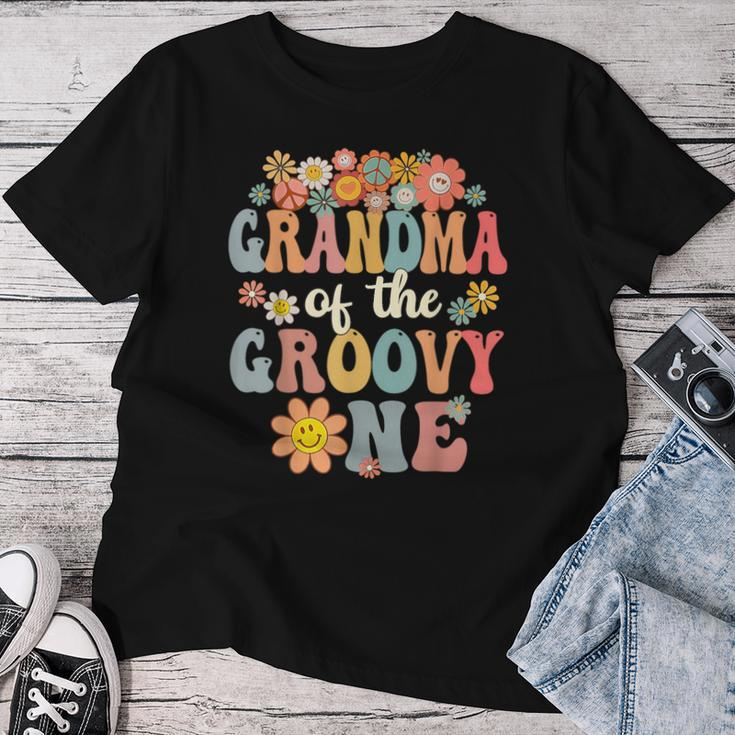 Retro Grandma Of Groovy One Matching Family 1St Birthday Women T-shirt Funny Gifts