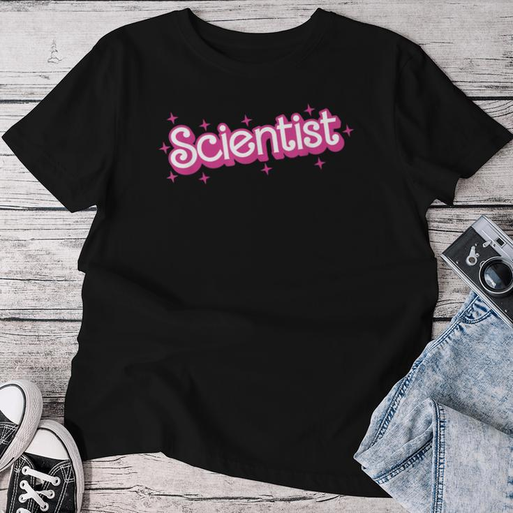 Retro Pink Scientist Science Teacher Back To School Women T-shirt Unique Gifts