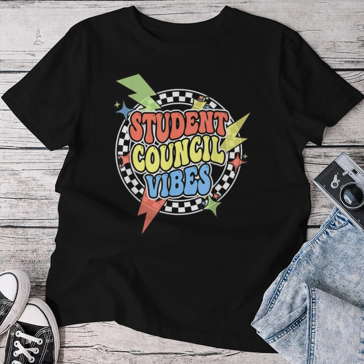 Retro Student Council Vibes Groovy School Student Council Women T-shirt Funny Gifts