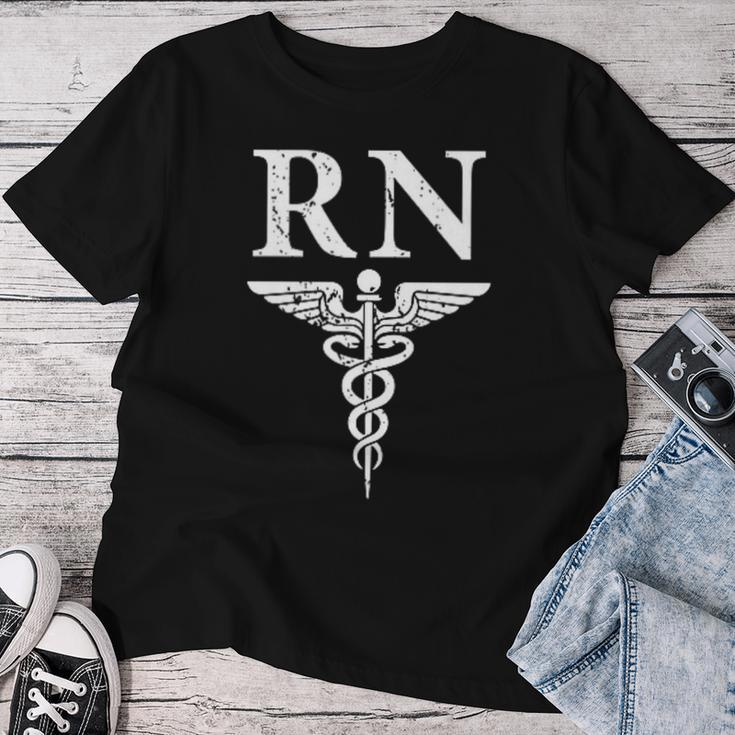 Rn Registered Nurse Caduceus Medical Symbol Women T-shirt Funny Gifts