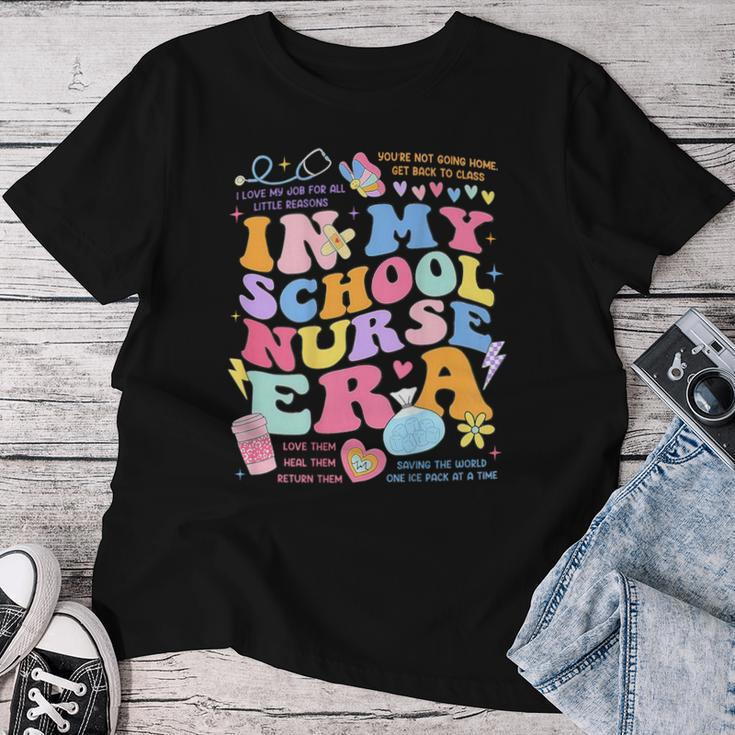 In My School Nurse Era In My Nursing Student Era On Back Women T-shirt Funny Gifts