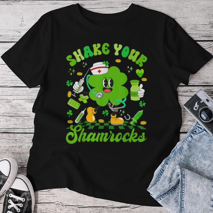 Shake Your Shamrocks Happy St Patrick’S Day Nurse Women T-shirt Personalized Gifts