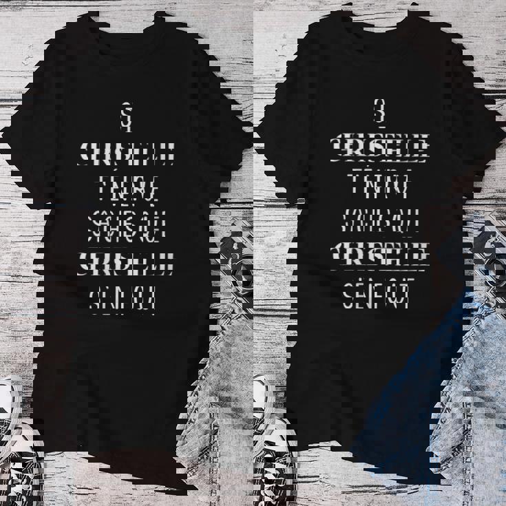 Si Christelle T'énerve Saches Que Christelle S'en Fout Avec Col En T-shirt femme Cadeaux drôles