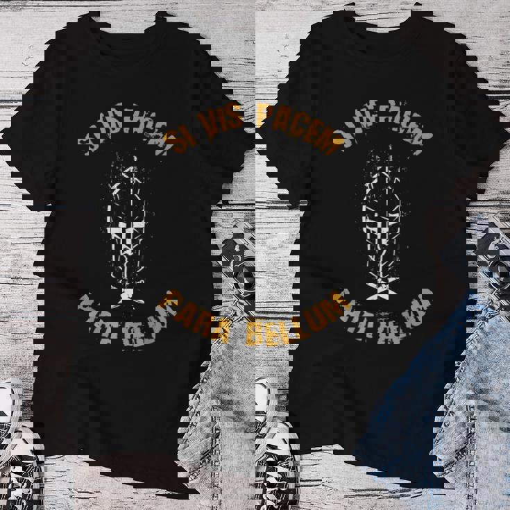 Siis Pacem Para Bellum Spqr Romano Roma Camiseta de mujer Regalos divertidos