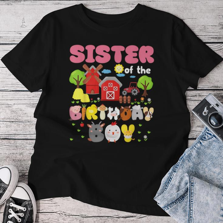 Sister Of The Birthday Boy Farm Animal Family Party Decor Women T-shirt Funny Gifts
