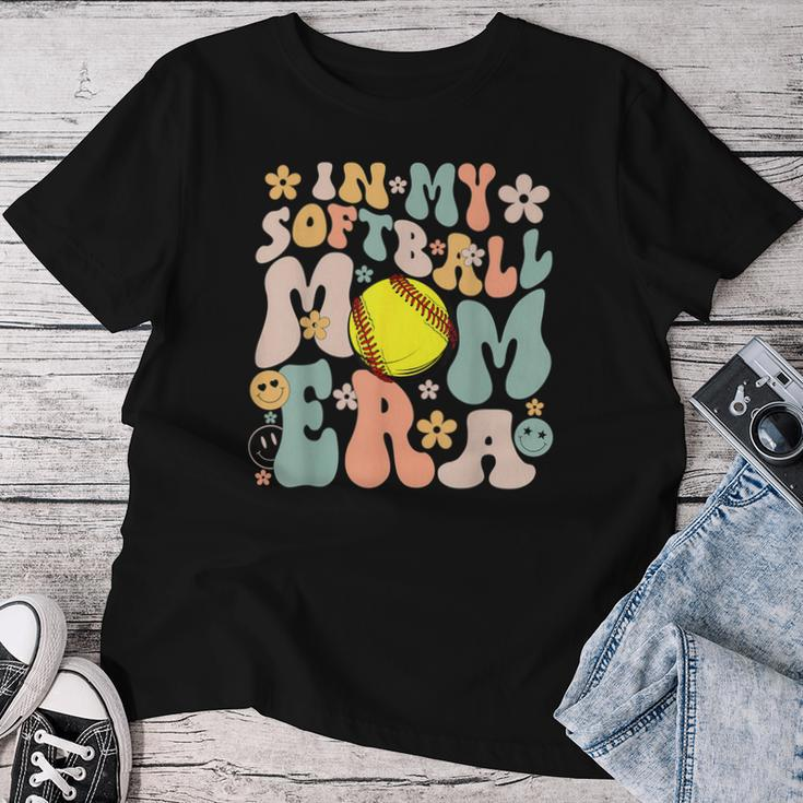 In My Softball Mom Era Mom Groovy Life Game Day Vibes Mama Women T-shirt Funny Gifts