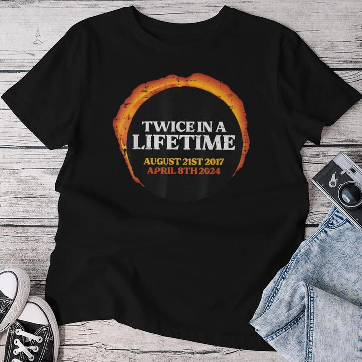 Solar Eclipse Twice Lifetime 082117 040824 Kid Women T-shirt Funny Gifts