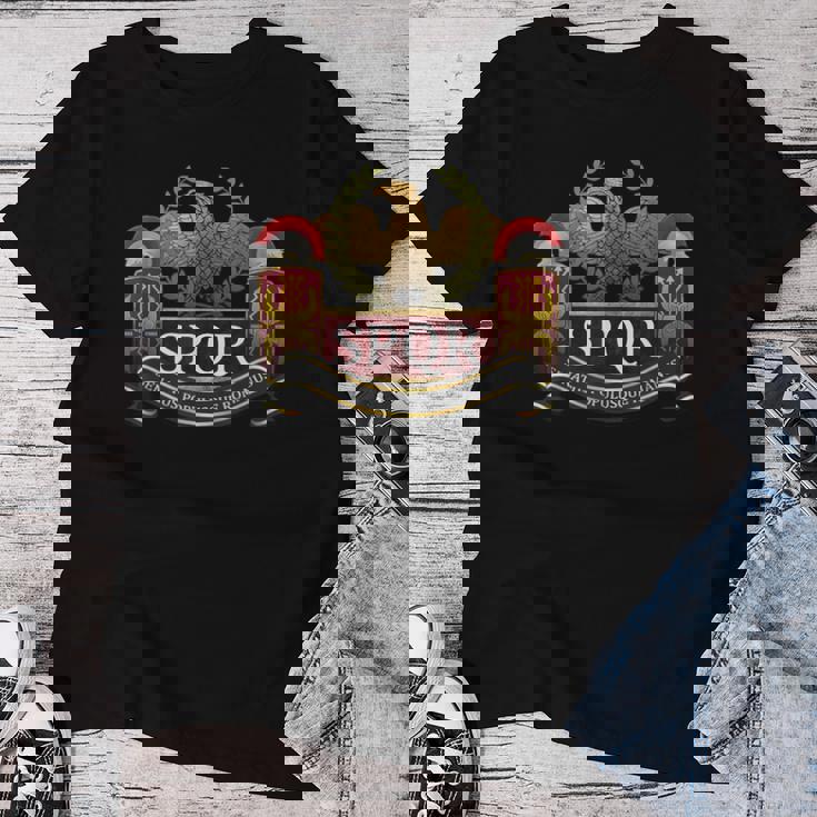 Spqr Legionario De Roma Imperio Romano Ejército Romano Camiseta de mujer Regalos divertidos