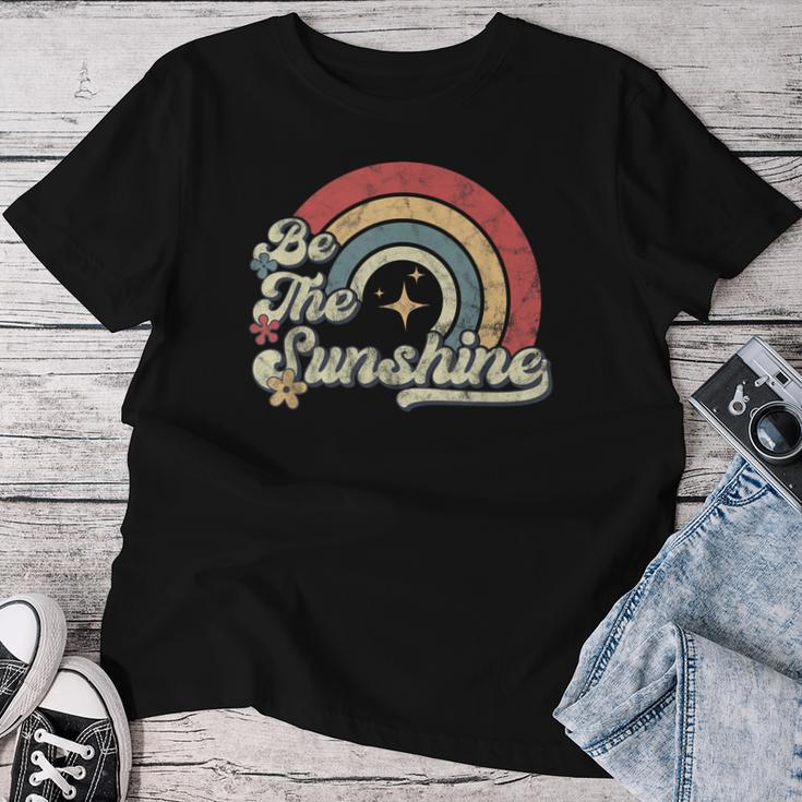 Be The Sunshine Kindness Retro Rainbow Vintage Graphic Women T-shirt Funny Gifts